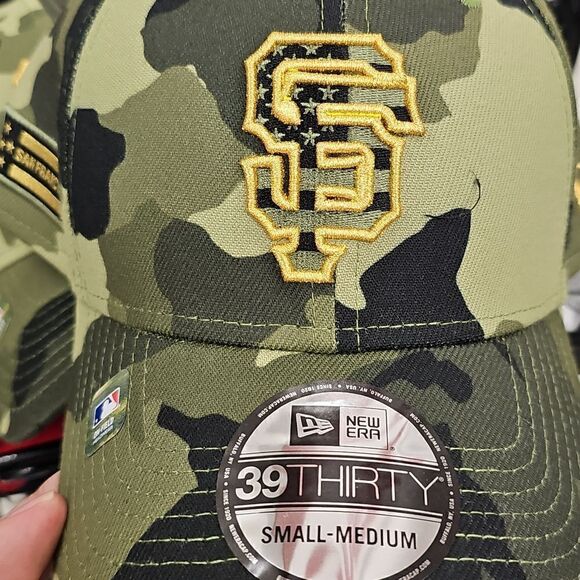 New Era San Francisco Giants 39Thirty Fitted Hat Armed Forces Day Gold Camo M - Picture 6 of 6